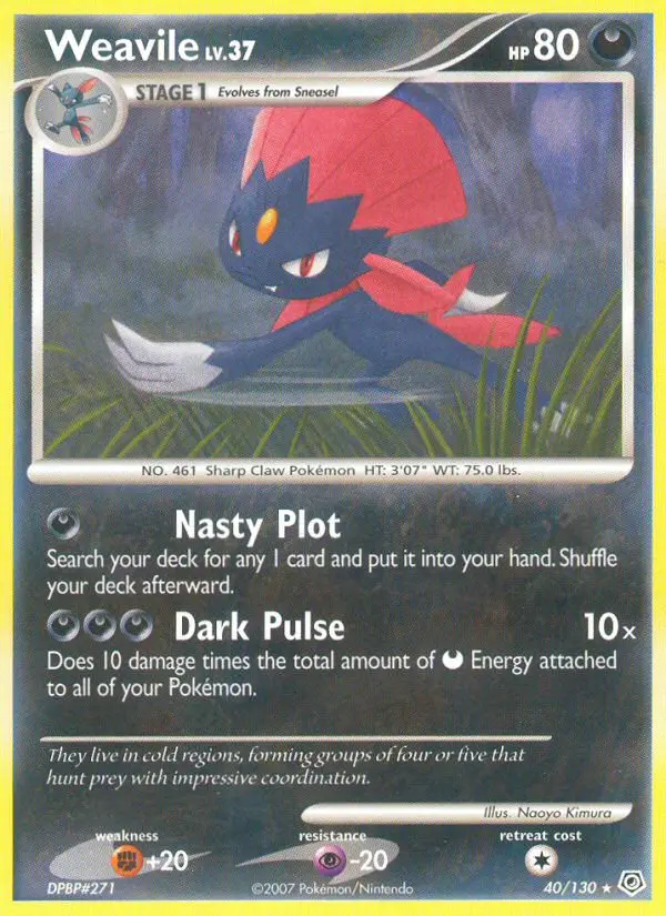 Weavile - Diamond & Pearl 040/130 (Reverse Holo)