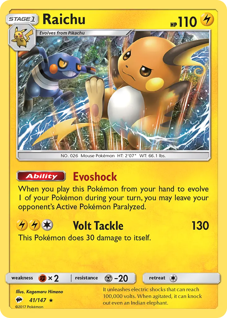 Raichu - Burning Shadows 041/147 (Holo)