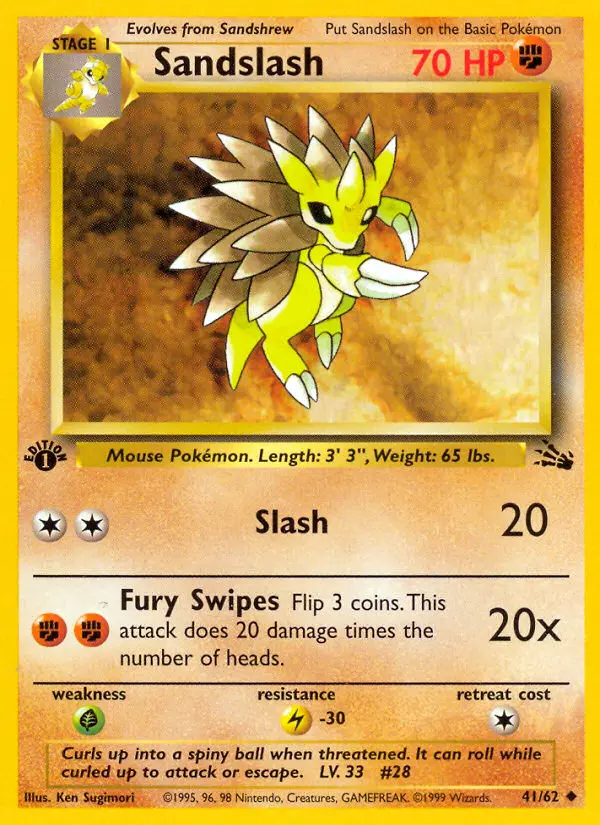 Sandslash - Fossil 041/062 (1st Edition)