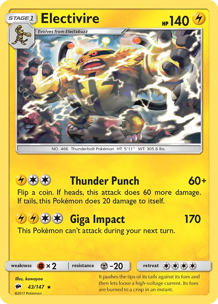 Electivire - Burning Shadows 043/147 (Regular)
