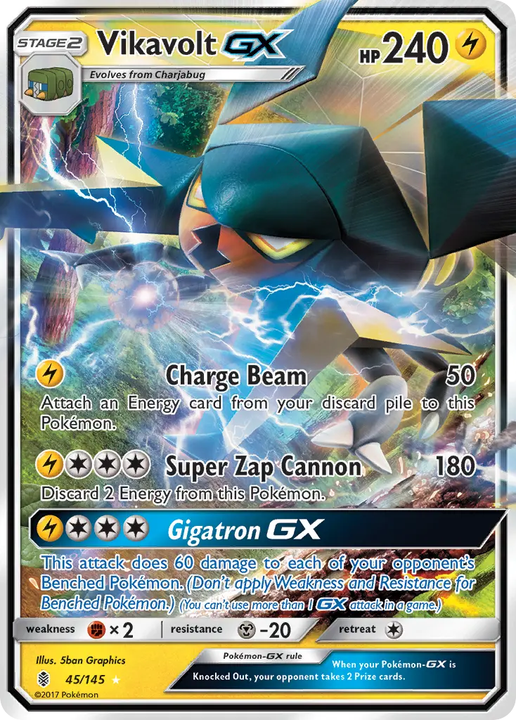 Vikavolt-GX - Guardians Rising 045/145 (Rare Holo GX)
