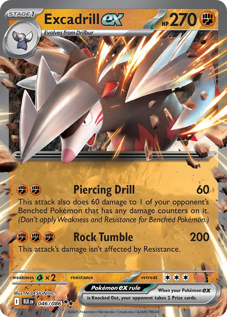 Excadrill ex - Black Bolt 046/086 (Holo)