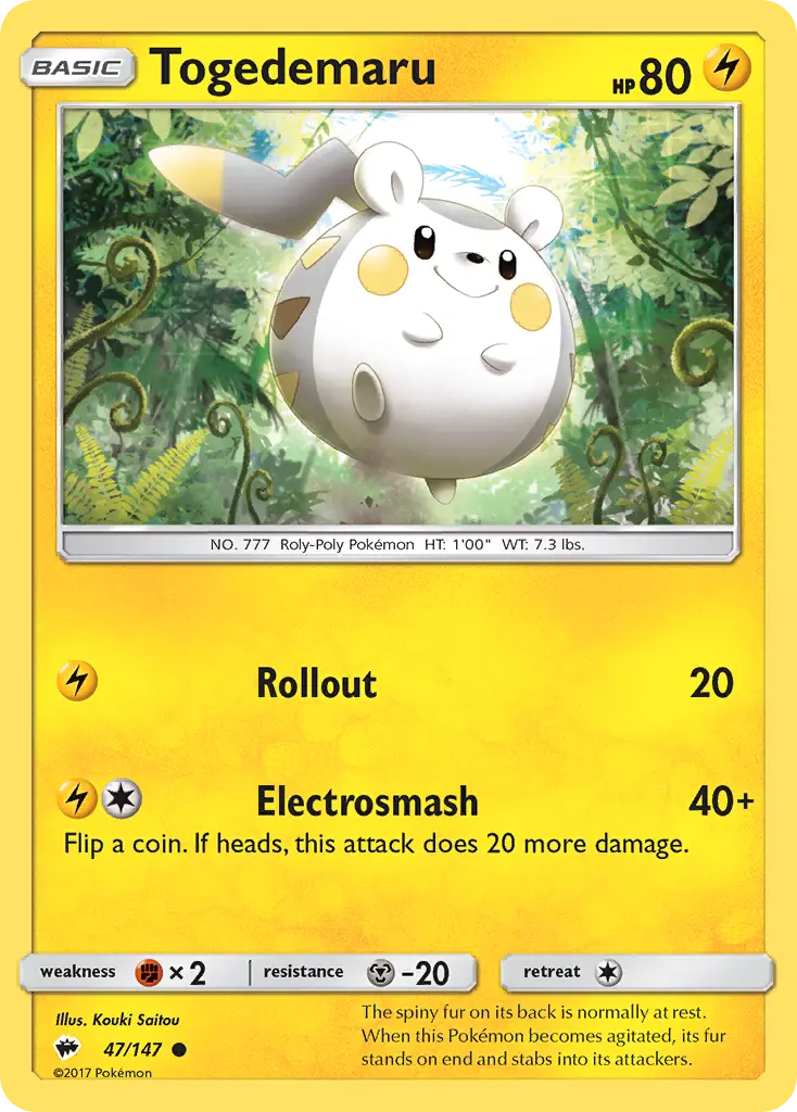 Togedemaru - Burning Shadows 047/147 (Regular)