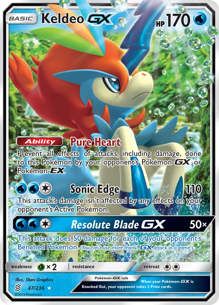 Keldeo-GX - Unified Minds 047/236 (Rare Holo GX)