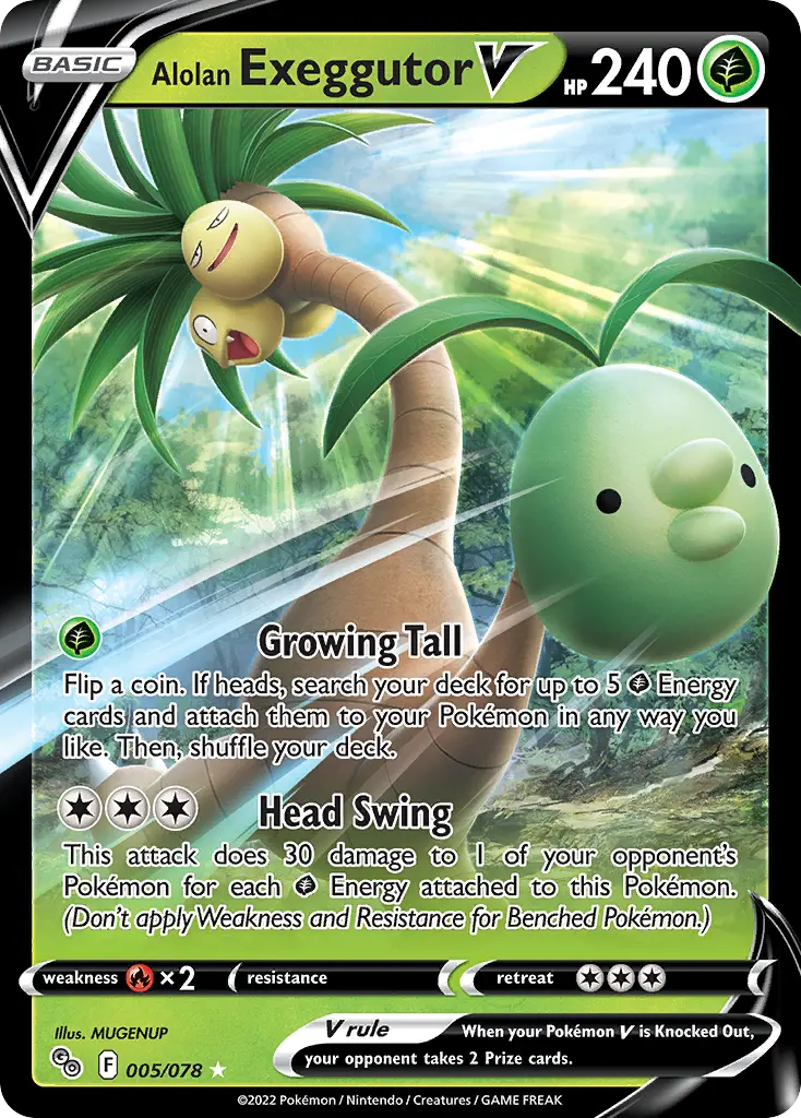Alolan Exeggutor V - Pokémon GO 005/078 (Holo)