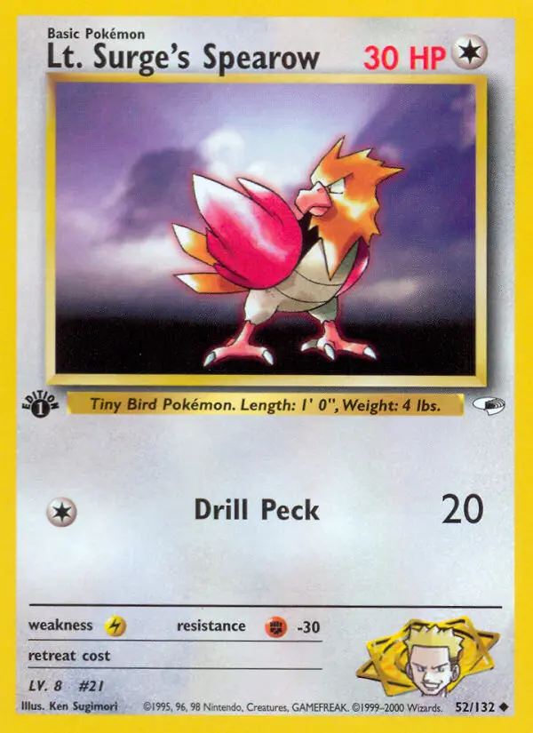 Lt. Surge's Spearow - Gym Heroes 052/132 (Regular)