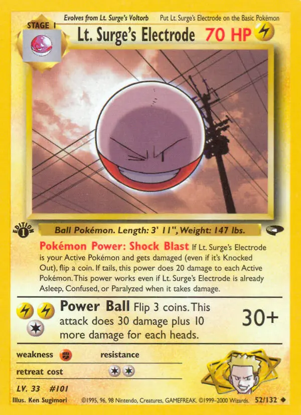 Lt. Surge's Electrode - Gym Challenge 052/132 (Regular)