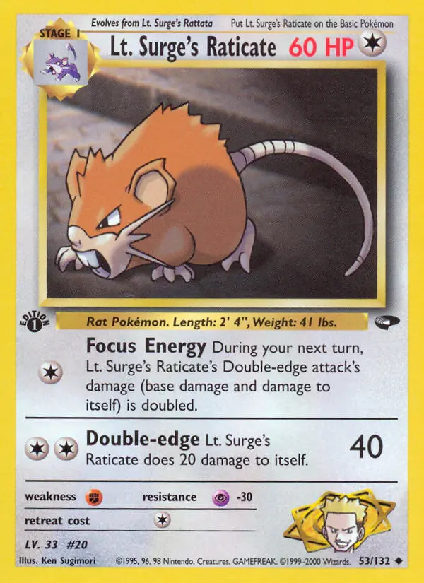 Lt. Surge's Raticate - Gym Challenge 053/132 (Regular)