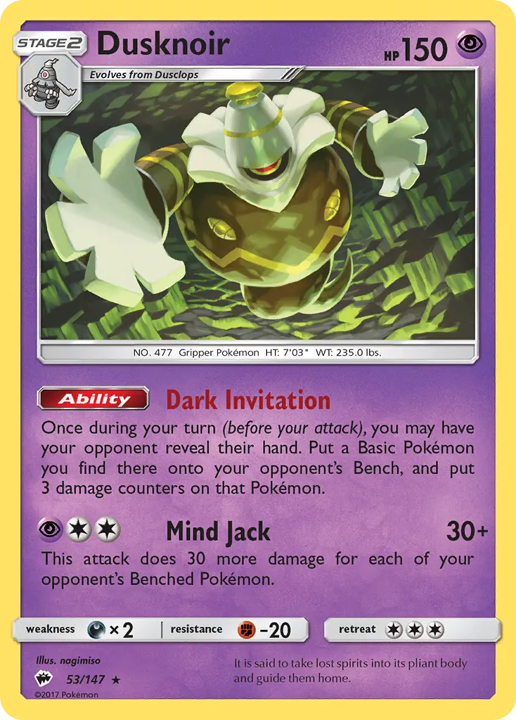 Dusknoir - Burning Shadows 053/147 (Reverse Holo)