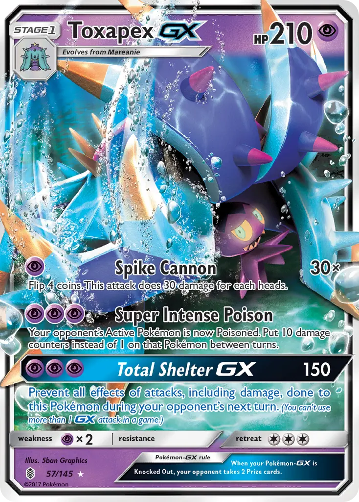 Toxapex-GX - Guardians Rising 057/145 (Rare Holo GX)