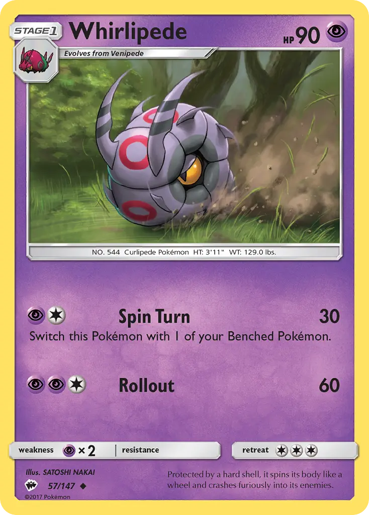 Whirlipede - Burning Shadows 057/147 (Reverse Holo)