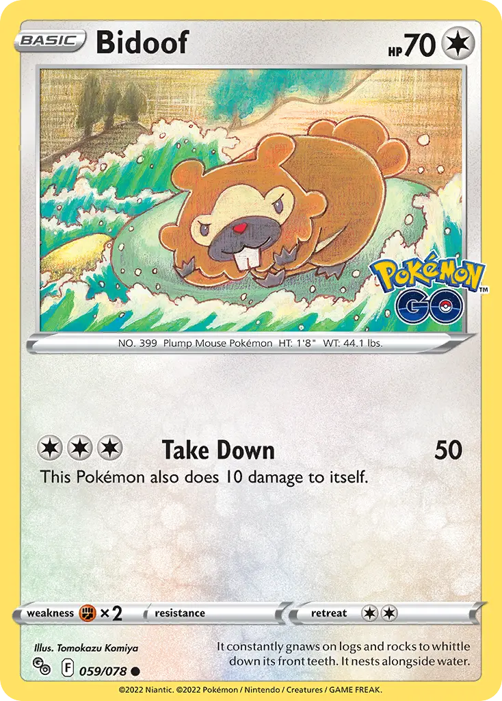 Bidoof - Pokémon GO 059/078 (Ditto Stamp Sticker)