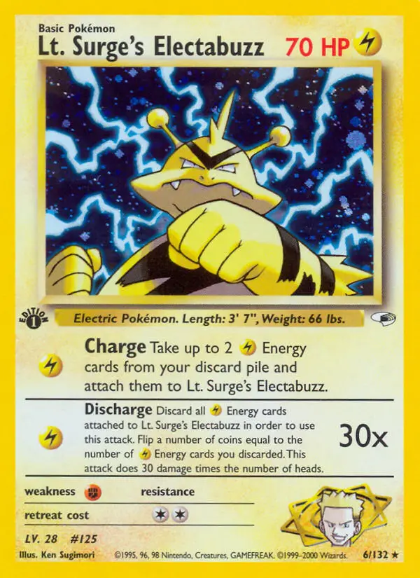 Lt. Surge's Electabuzz - Gym Heroes 006/132 (1st Edition)