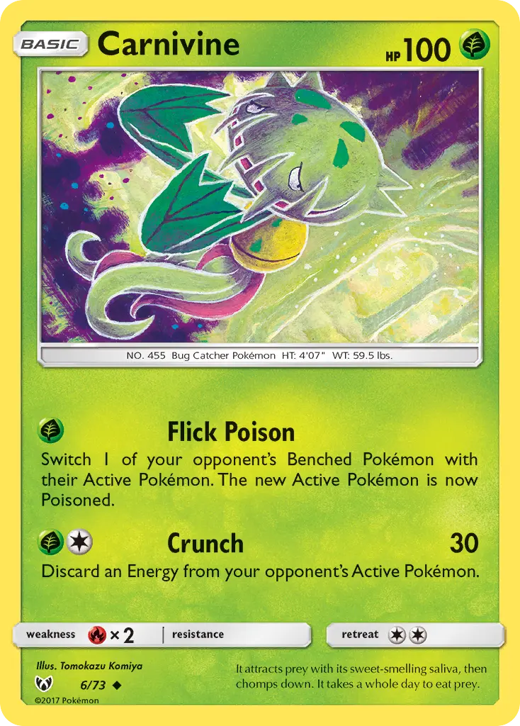 Carnivine - Shining Legends 006/073 (Reverse Holo)