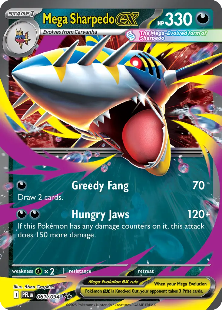 Mega Sharpedo ex - Phantasmal Flames 061/094 (Holo)
