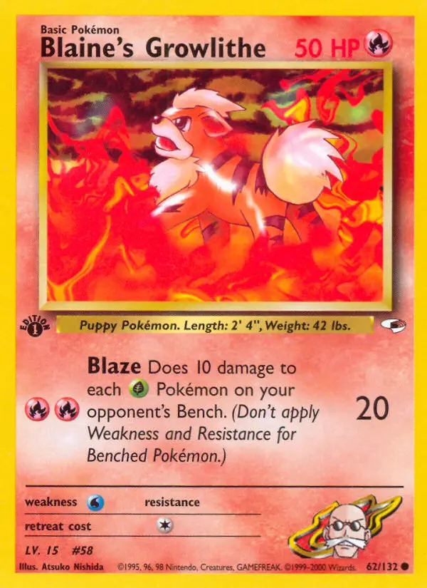 Blaine's Growlithe - Gym Heroes 062/132 (Regular)