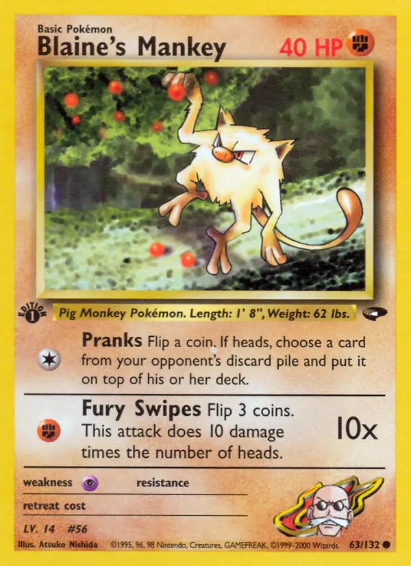 Blaine's Mankey - Gym Challenge 063/132 (Regular)