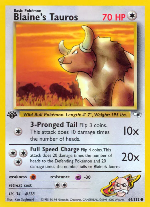 Blaine's Tauros - Gym Heroes 064/132 (Regular)