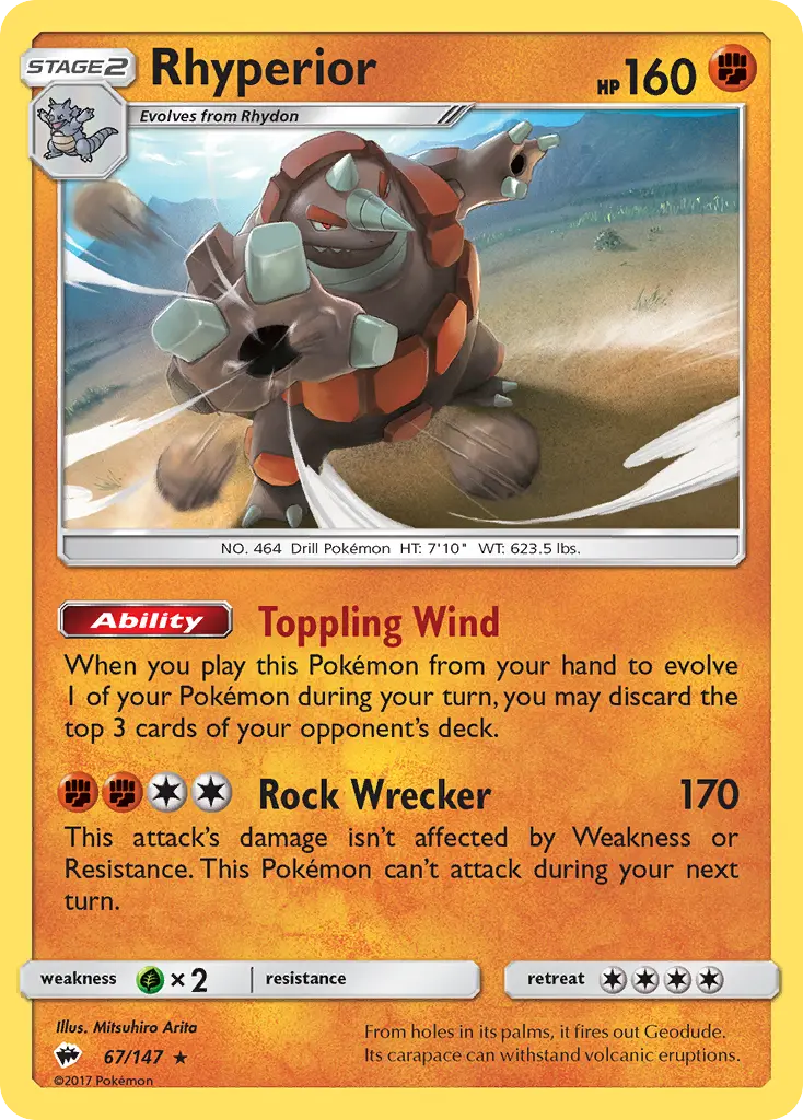 Rhyperior - Burning Shadows 067/147 (Reverse Holo)