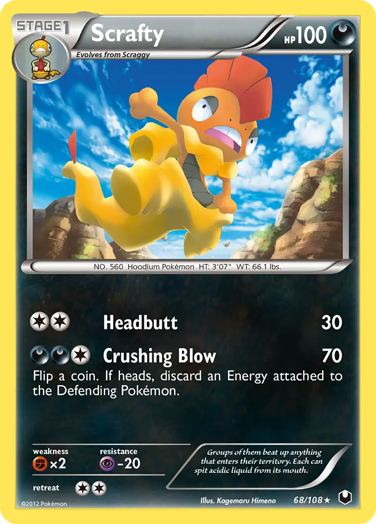Scrafty - Dark Explorers 068/108 (Reverse Holo)