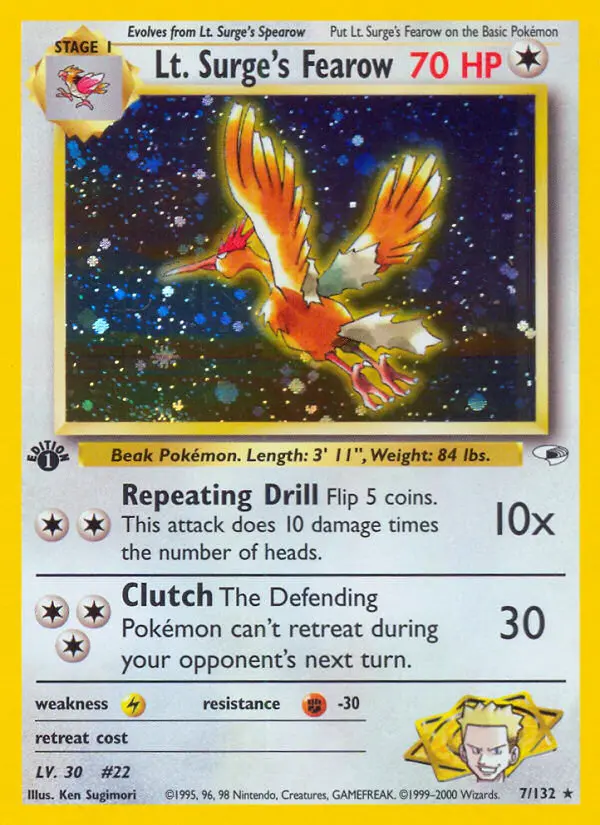 Lt. Surge's Fearow - Gym Heroes 007/132 (1st Edition)