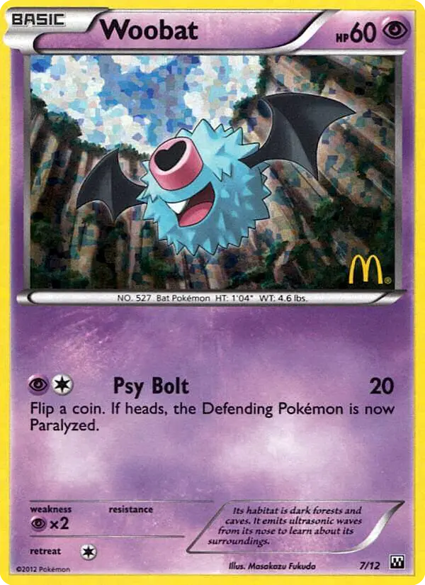 Woobat - McDonald's Collection 2012 007/012 (Holo)