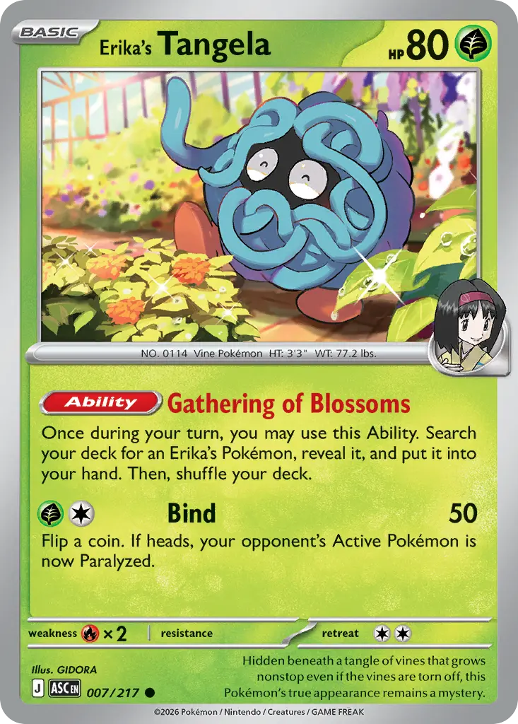 Erika's Tangela - Ascended Heroes 007/217 (Cosmos Holo)