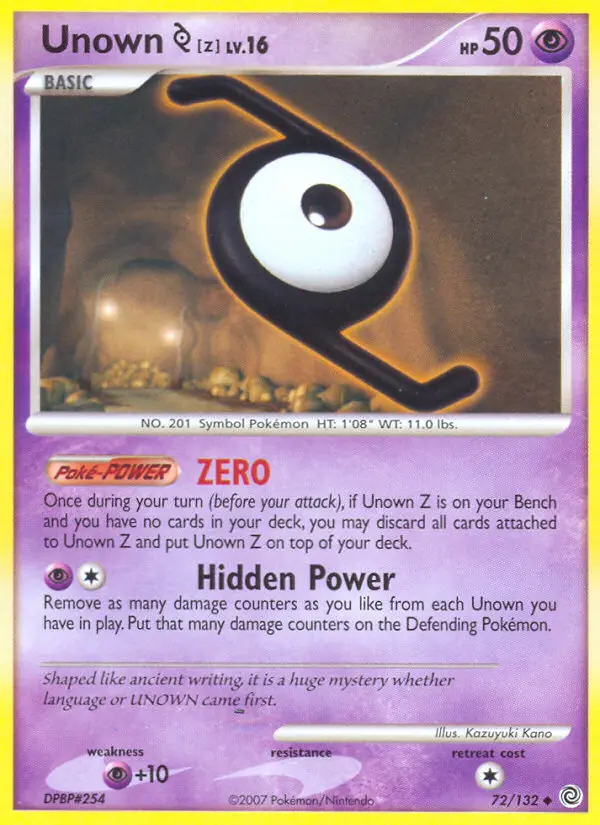 Unown [Z] - Secret Wonders 072/132 (Reverse Holo)