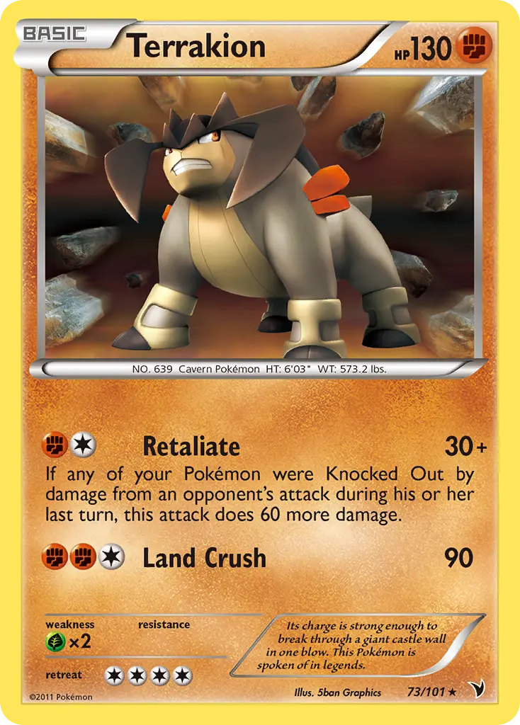 Terrakion - Noble Victories 073/101 (Reverse Holo)