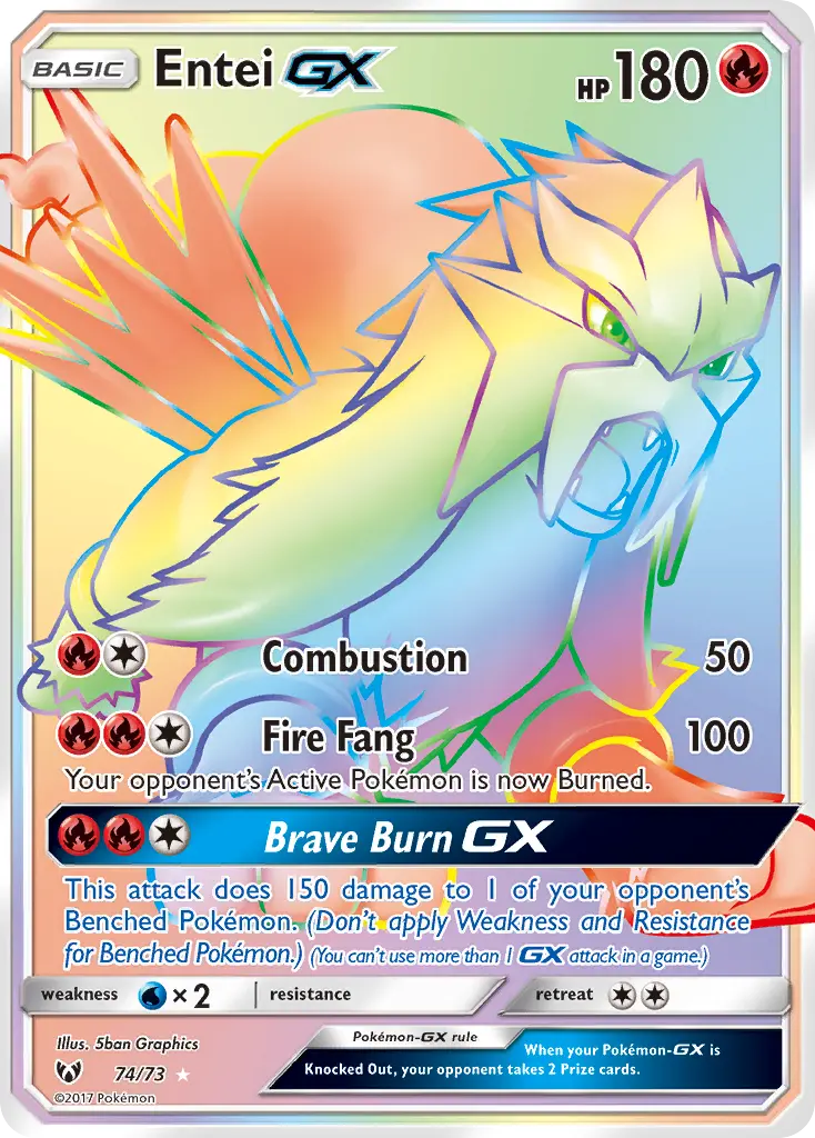 Entei-GX - Shining Legends 074/073 (Rainbow Rare)