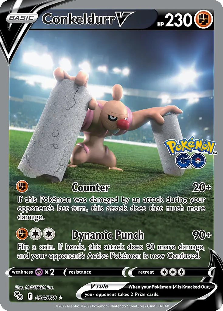 Conkeldurr V - Pokémon GO 074/078 (Holo)