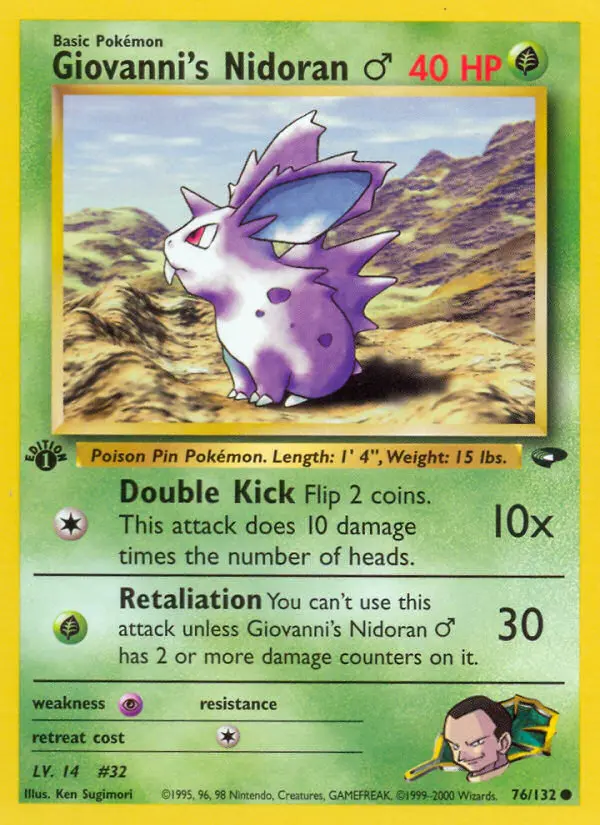 Giovanni's Nidoran ♂ - Gym Challenge 076/132 (Regular)