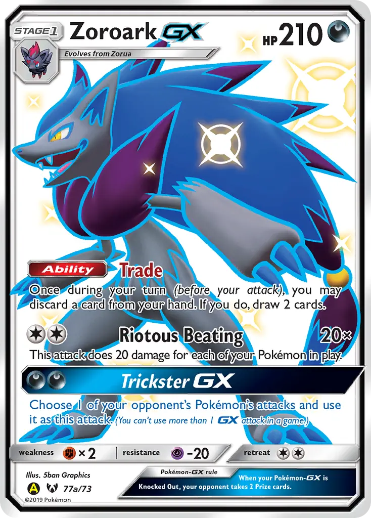 Zoroark-GX - Shining Legends 77a (Yellow A)