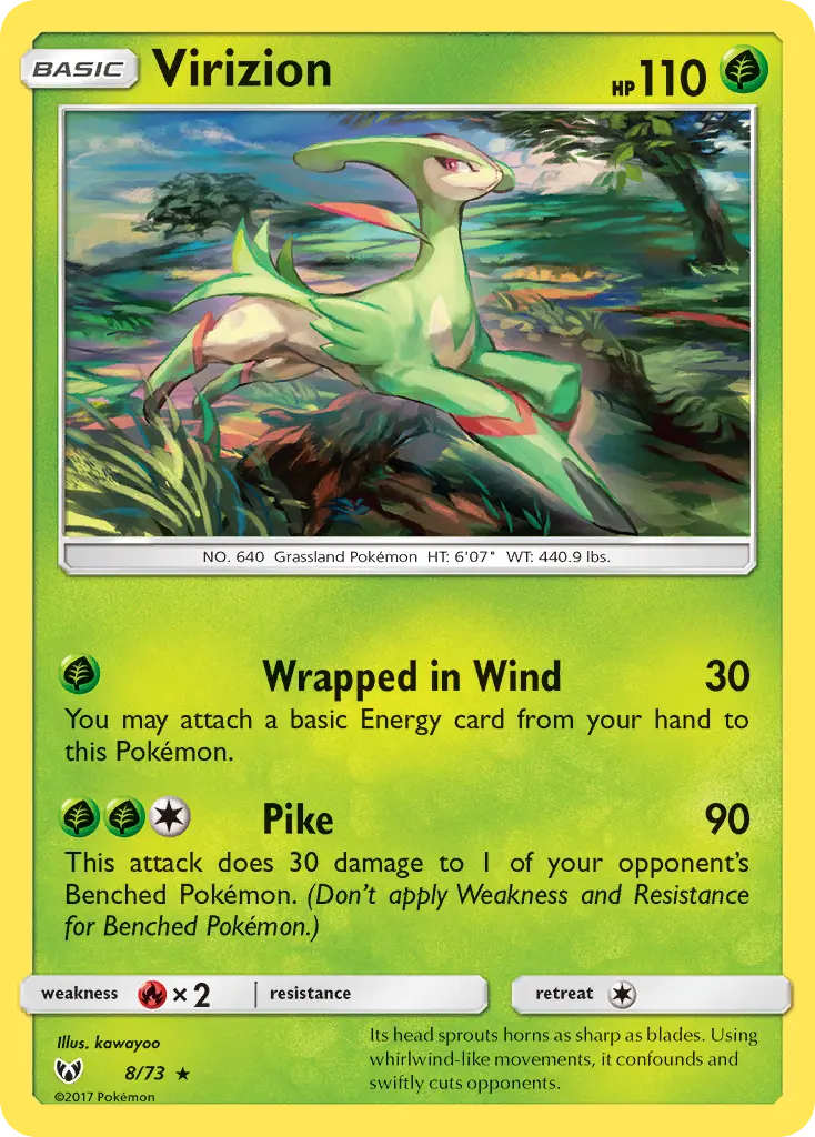 Virizion - Shining Legends 008/073 (Reverse Holo)