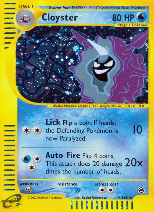 Cloyster - Expedition Base Set 008/165 (Reverse Holo)