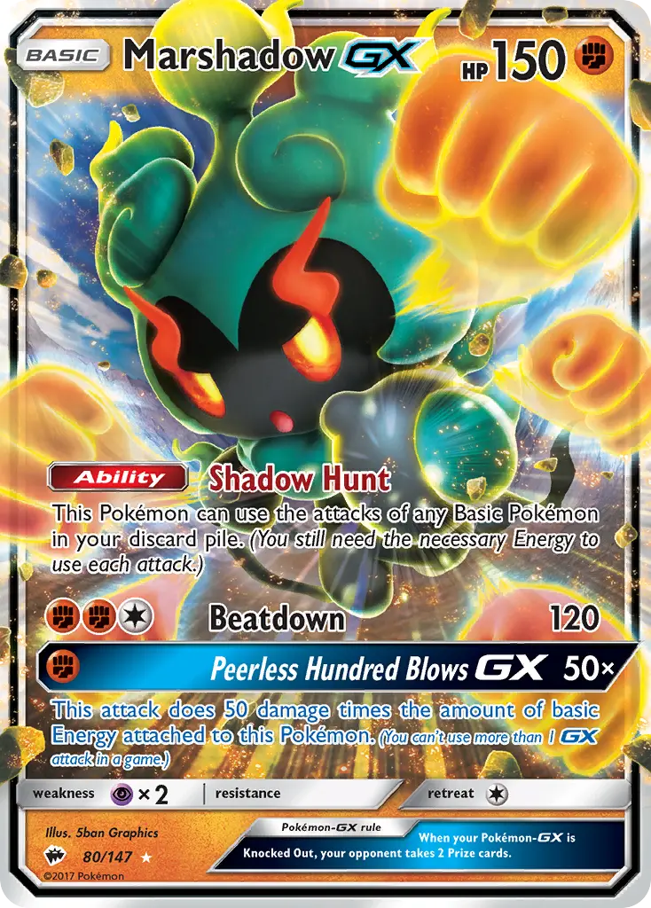Marshadow-GX - Burning Shadows 080/147 (Rare Holo GX)