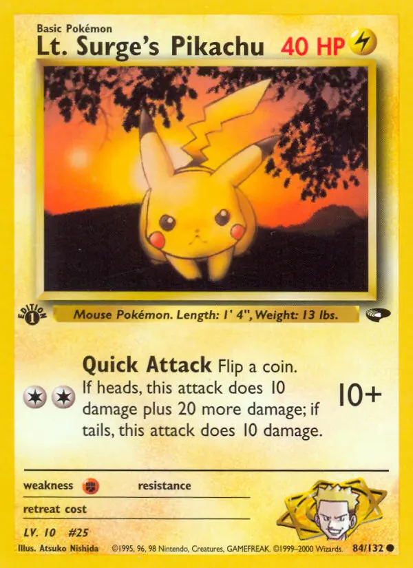 Lt. Surge's Pikachu - Gym Challenge 084/132 (Regular)
