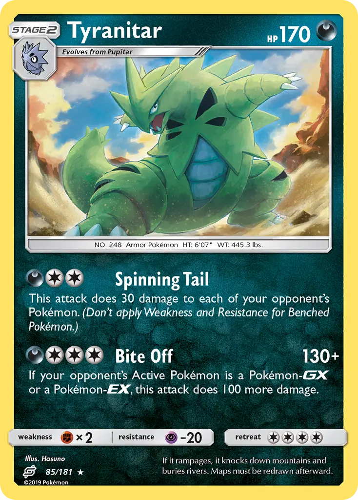 Tyranitar - Team Up 085/181 (Reverse Holo)