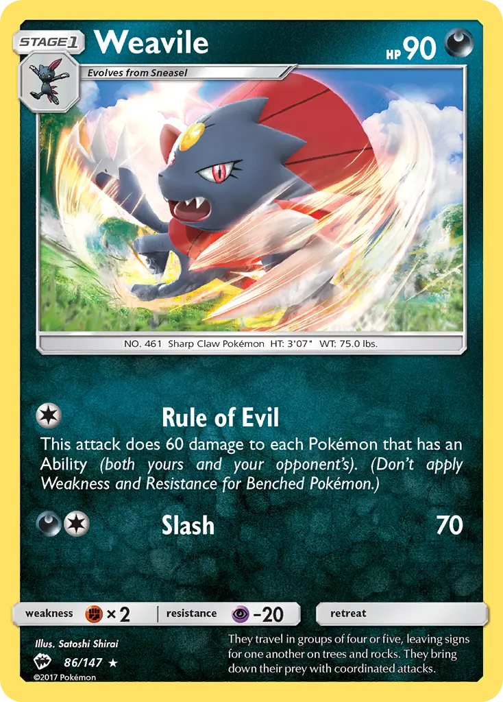 Weavile - Burning Shadows 086/147 (Regular)
