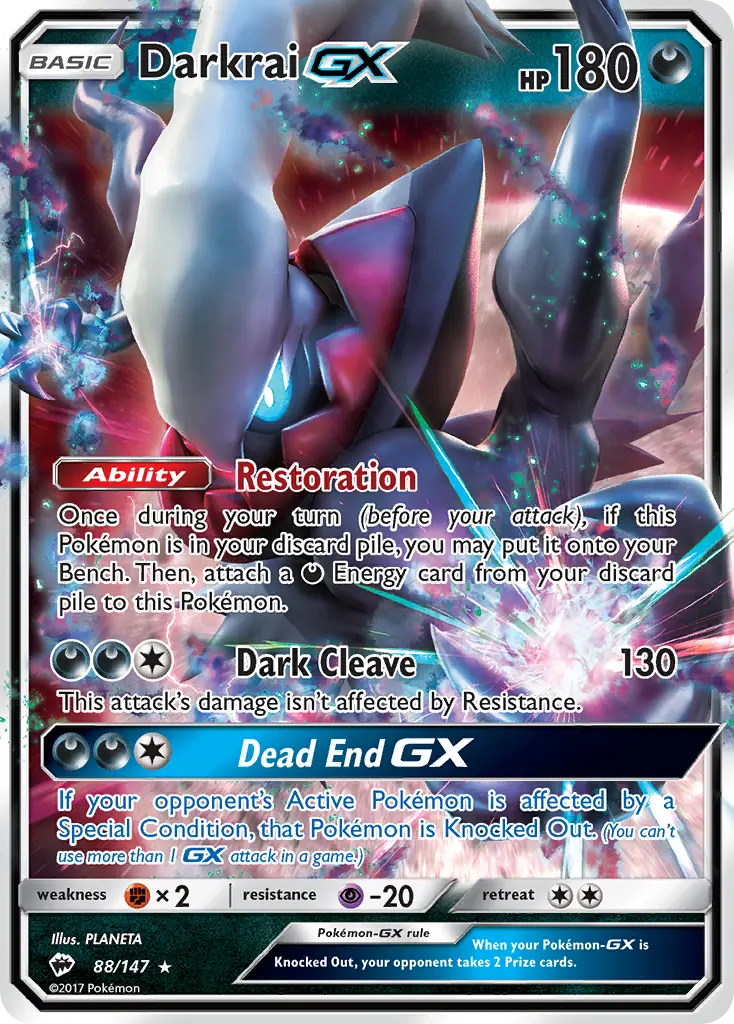 Darkrai-GX - Burning Shadows 088/147 (Rare Holo GX)
