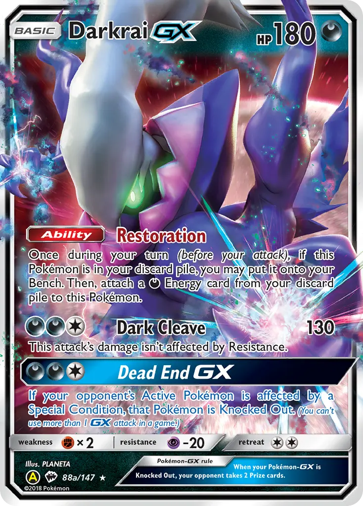 Darkrai-GX - Burning Shadows 88a (Yellow A)