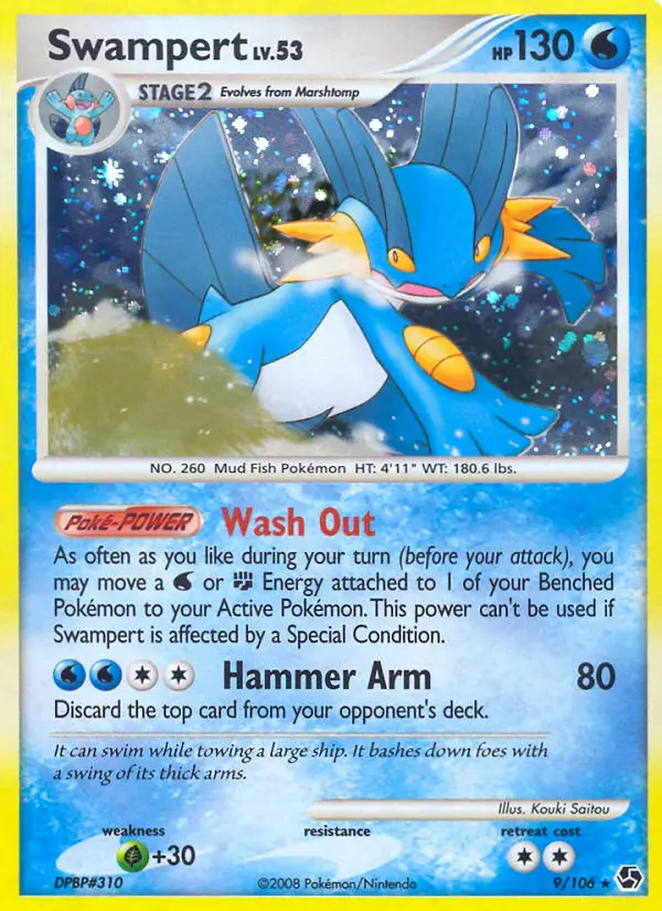 Swampert - Great Encounters 009/106 (Reverse Holo)