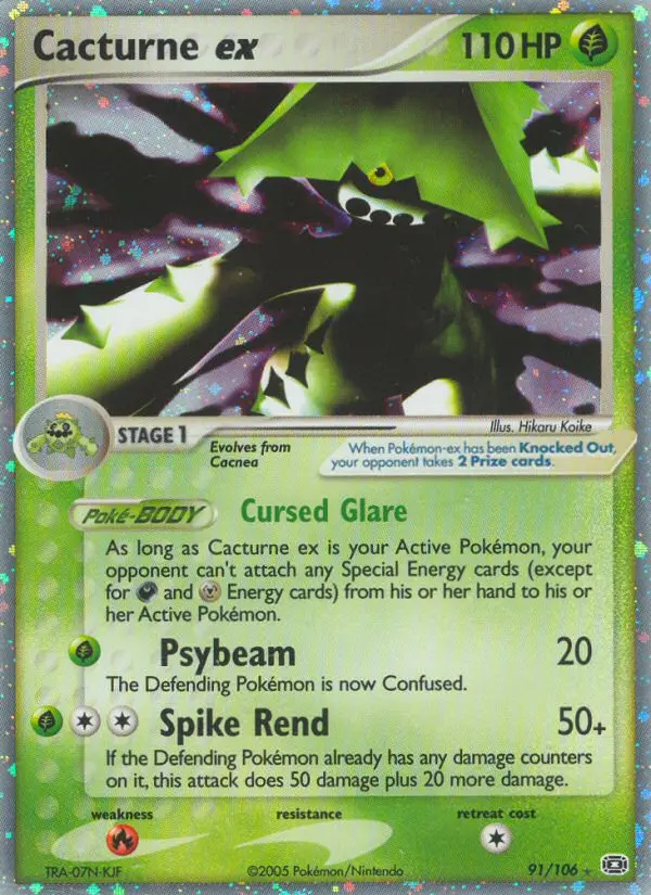 Cacturne ex - Emerald 091/106 (Rare Holo EX)
