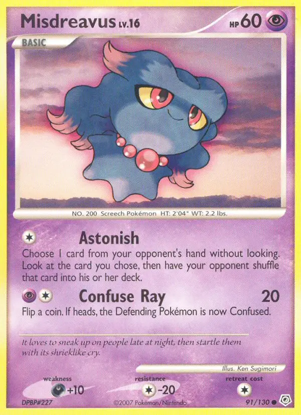 Misdreavus - Diamond & Pearl 091/130 (Reverse Holo)