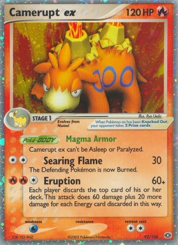 Camerupt ex - Emerald 092/106 (Rare Holo EX)