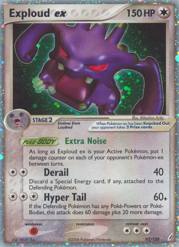 Exploud ex - Crystal Guardians 092/100 (Rare Holo EX)