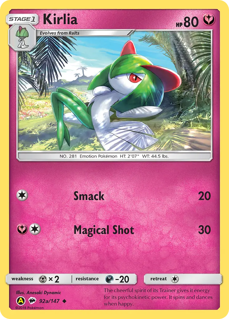 Kirlia - Burning Shadows 92a (Yellow A)