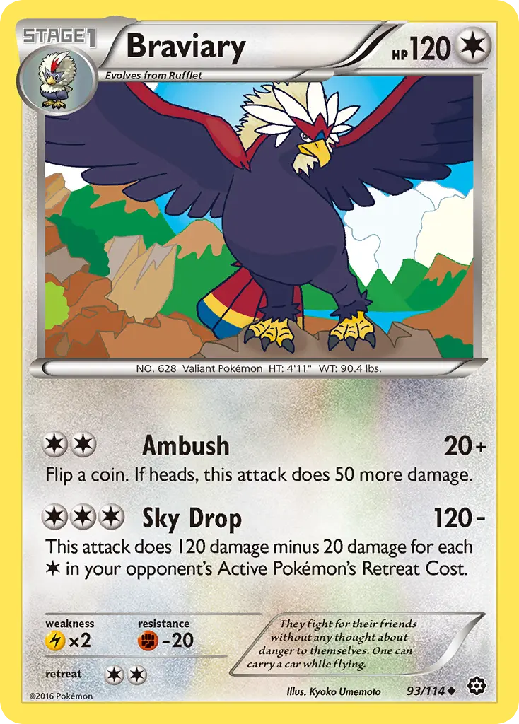Braviary - Steam Siege 093/114 (Reverse Holo)