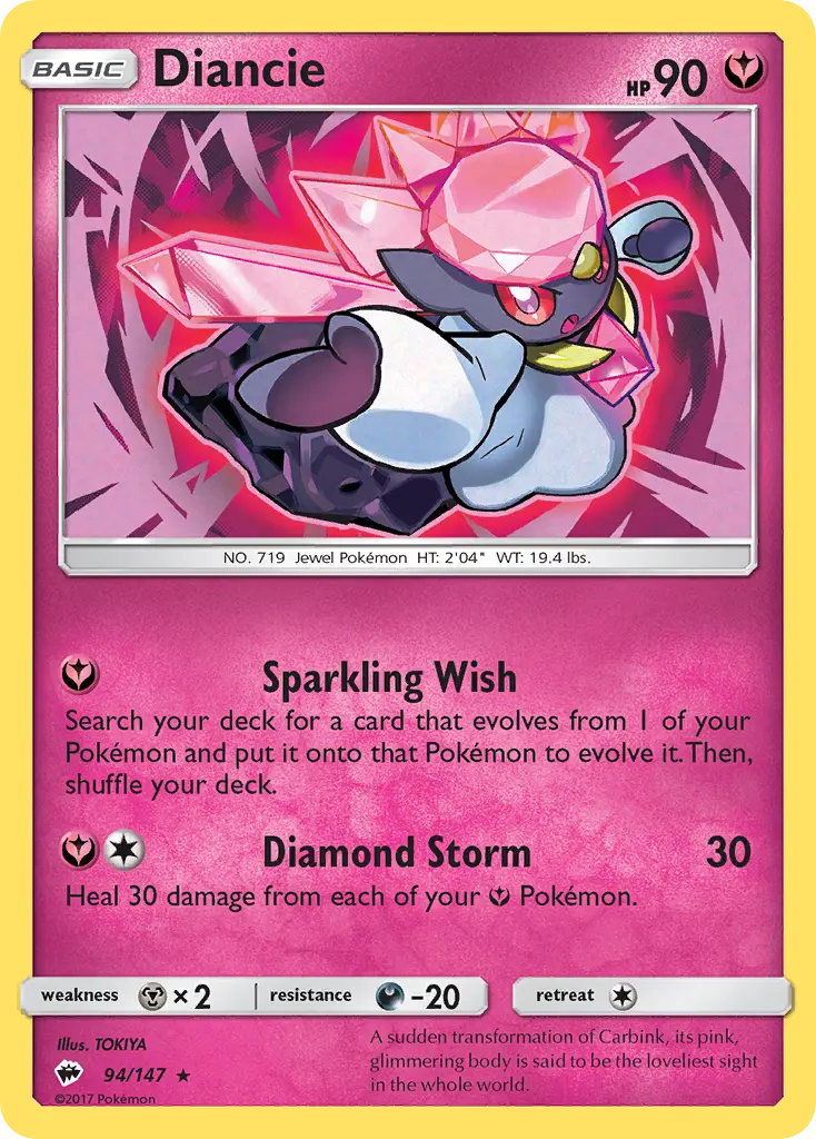 Diancie - Burning Shadows 094/147 (Reverse Holo)