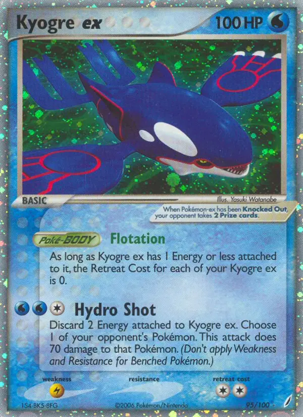 Kyogre ex - Crystal Guardians 095/100 (Rare Holo EX)